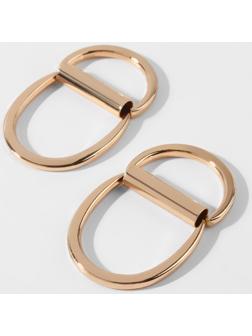 Полукольцо для сумок двойное, d = 20 мм, толщина - 1 мм, 2 шт, цвет золотой