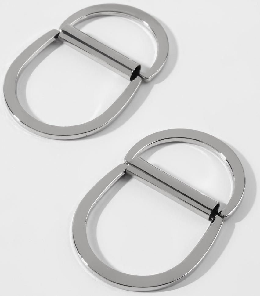 Полукольцо для сумок двойное, d = 25 мм, толщина - 2,5 мм, 2 шт, цвет серебряный