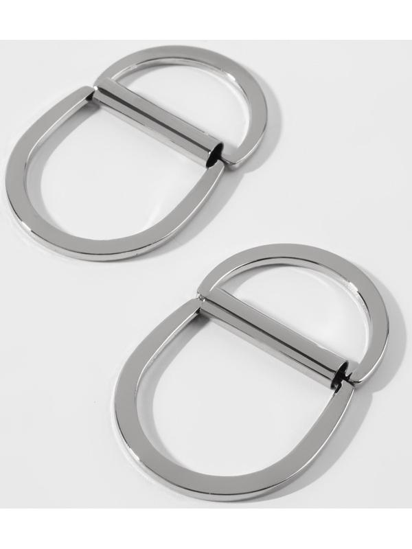 Полукольцо для сумок двойное, d = 25 мм, толщина - 2,5 мм, 2 шт, цвет серебряный