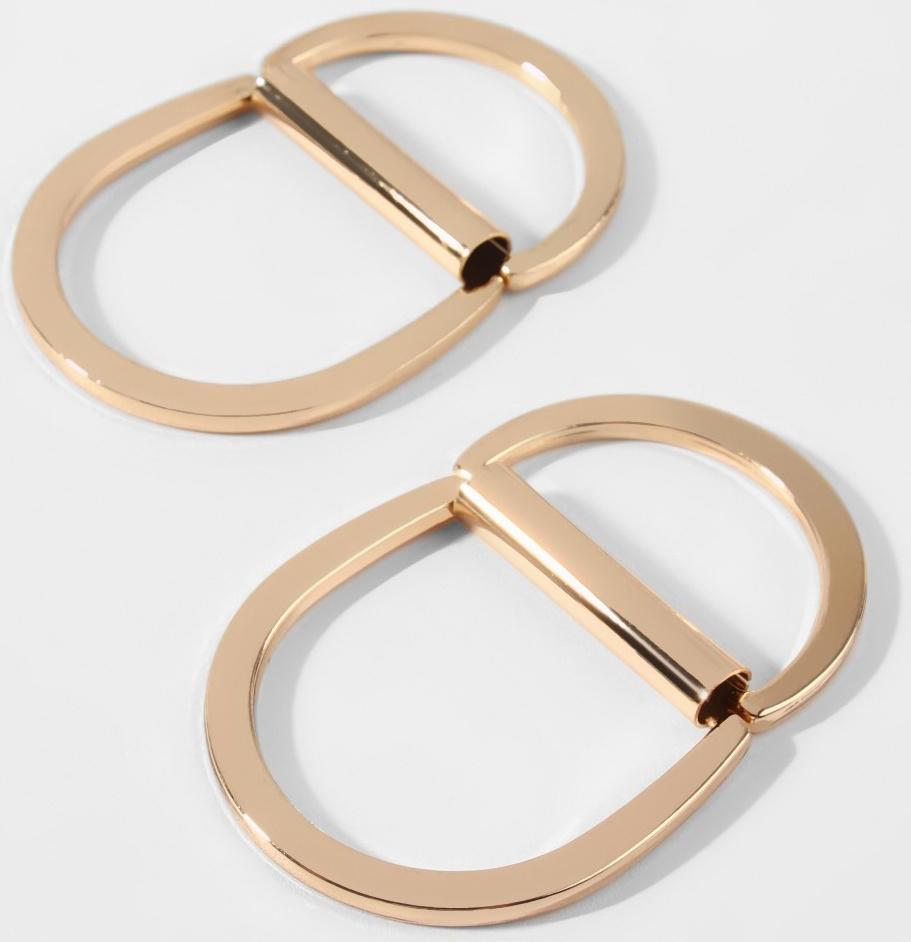 Полукольцо для сумок двойное, d = 25 мм, толщина - 2,5 мм, 2 шт, цвет золотой