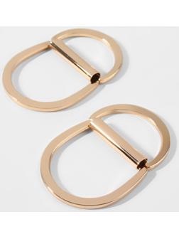 Полукольцо для сумок двойное, d = 25 мм, толщина - 2,5 мм, 2 шт, цвет золотой