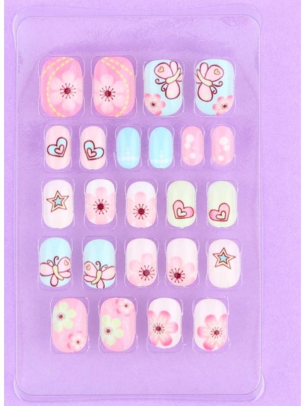 Детские накладные ногти «Цветочки», 24 шт