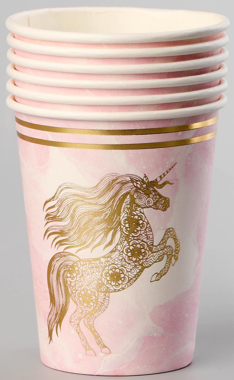 Стаканы бумажные «Золотой единорог», 6 шт.