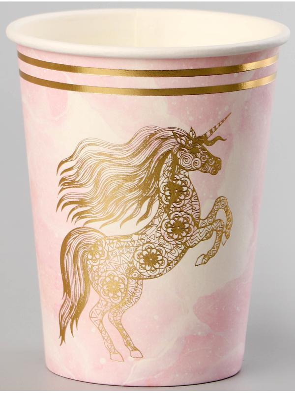 Стаканы бумажные «Золотой единорог», 6 шт.
