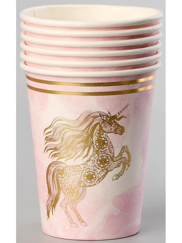 Стаканы бумажные «Золотой единорог», 6 шт.