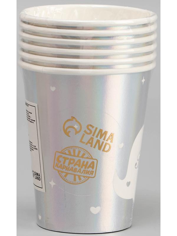 Стаканы бумажные «Единорог», 6 шт., цвет серебро