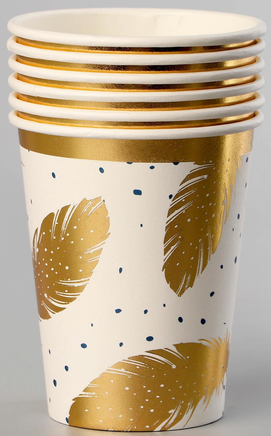 Стаканы бумажные «Золотое перо», 6 шт.