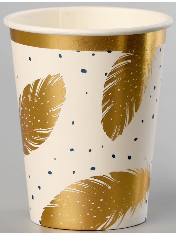 Стаканы бумажные «Золотое перо», 6 шт.