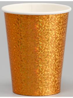 Стаканы бумажные «Голография», 6 шт., цвет золото