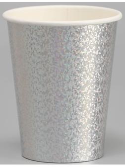 Стаканы бумажные «Голография», 6 шт., цвет серебро