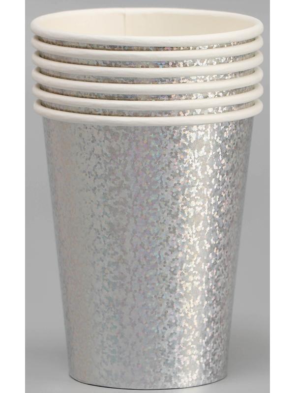 Стаканы бумажные «Голография», 6 шт., цвет серебро