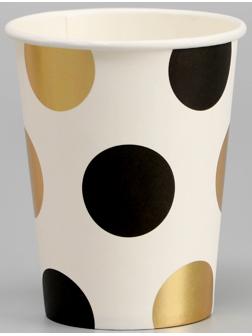 Стаканы бумажные «Горох», 6 шт., цвет чёрный