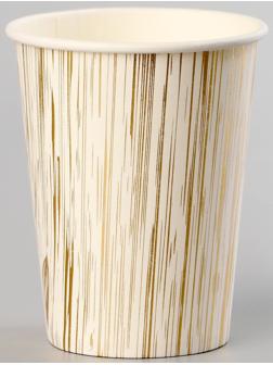 Стаканы бумажные «Полосы», 6 шт, цвет золото