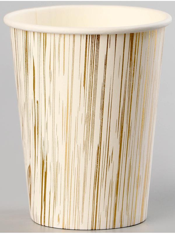 Стаканы бумажные «Полосы», 6 шт, цвет золото