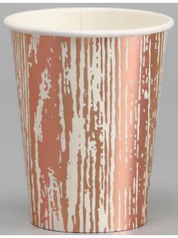 Стаканы бумажные «Полосы», 6 шт., цвет розовое золото