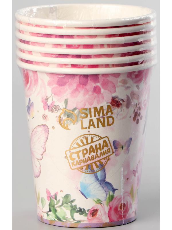 Стаканы бумажные «Бабочки», 6 шт.