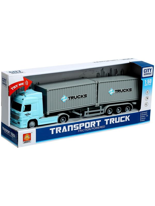 Грузовик инерционный «Контейнеровоз», 1:50, свет, звук