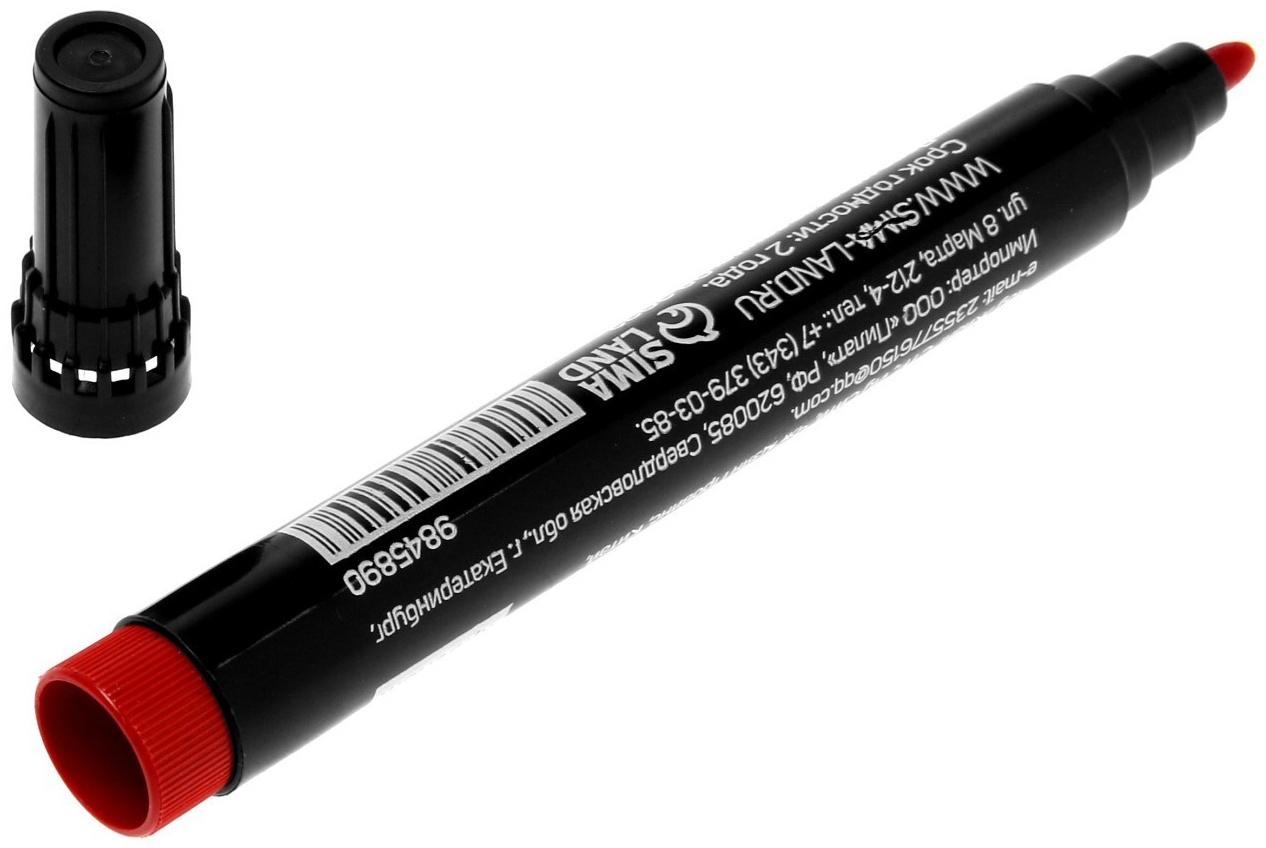 Маркер строительный ТУНДРА, перманентный, красный, ширина линии 3 мм