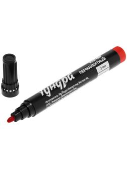 Маркер строительный ТУНДРА, перманентный, красный, ширина линии 3 мм