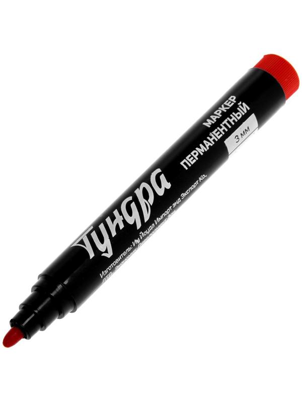 Маркер строительный ТУНДРА, перманентный, красный, ширина линии 3 мм