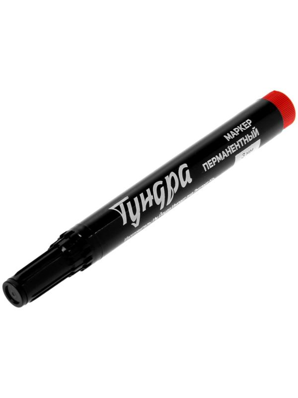 Маркер строительный ТУНДРА, перманентный, красный, ширина линии 3 мм