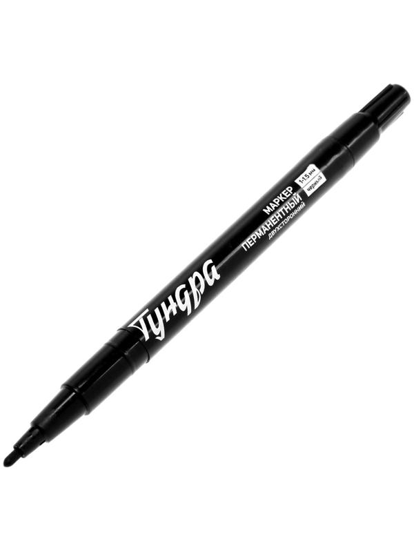 Маркер строительный ТУНДРА, перманентный, двухсторонний, черный, 1-1.5 мм