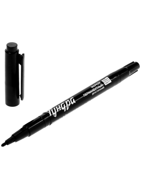 Маркер строительный ТУНДРА, перманентный, двухсторонний, черный, 1-1.5 мм