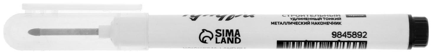 Маркер строительный ТУНДРА, удлиненный тонкий металлический наконечник, черный, 1.4 мм