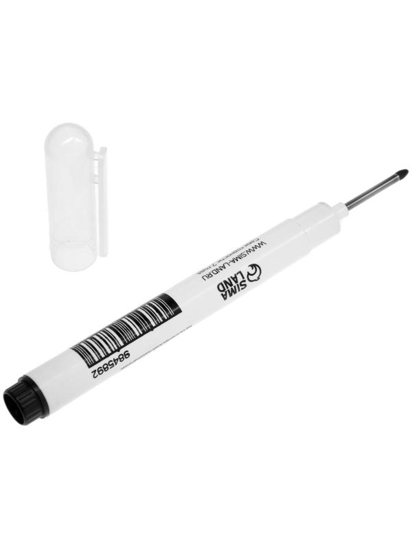 Маркер строительный ТУНДРА, удлиненный тонкий металлический наконечник, черный, 1.4 мм