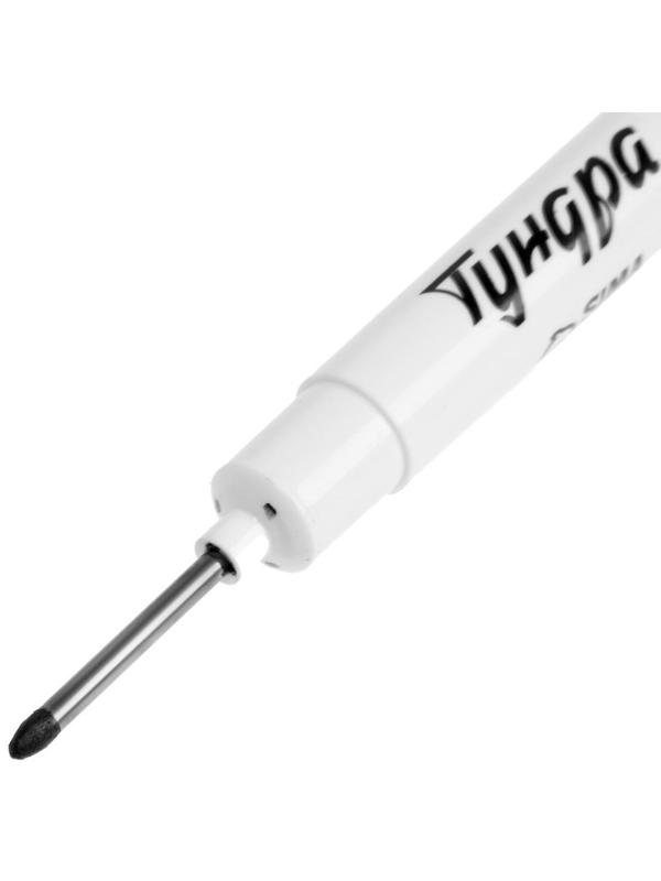 Маркер строительный ТУНДРА, удлиненный тонкий металлический наконечник, черный, 1.4 мм