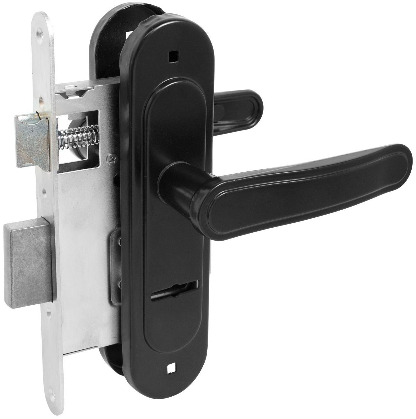 Замок врезной Птимаш ЗВ9-4.03, с ручками, цвет черный