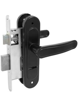 Замок врезной Птимаш ЗВ9-4.03, с ручками, цвет черный