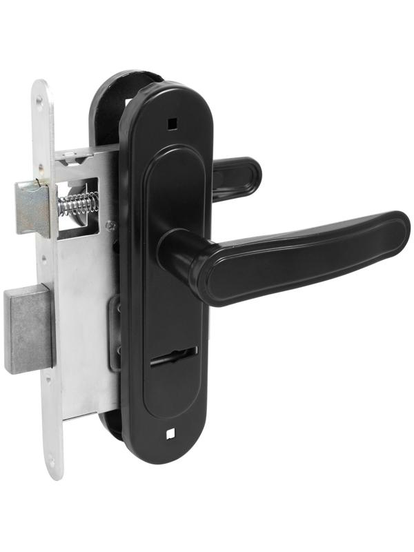 Замок врезной Птимаш ЗВ9-4.03, с ручками, цвет черный