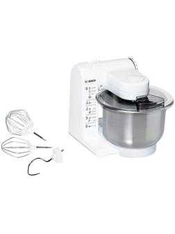 Кухонная машина Bosch MUM4407, 500 Вт, 3.9 л, 4 скорости, 3 насадки, бело-серая