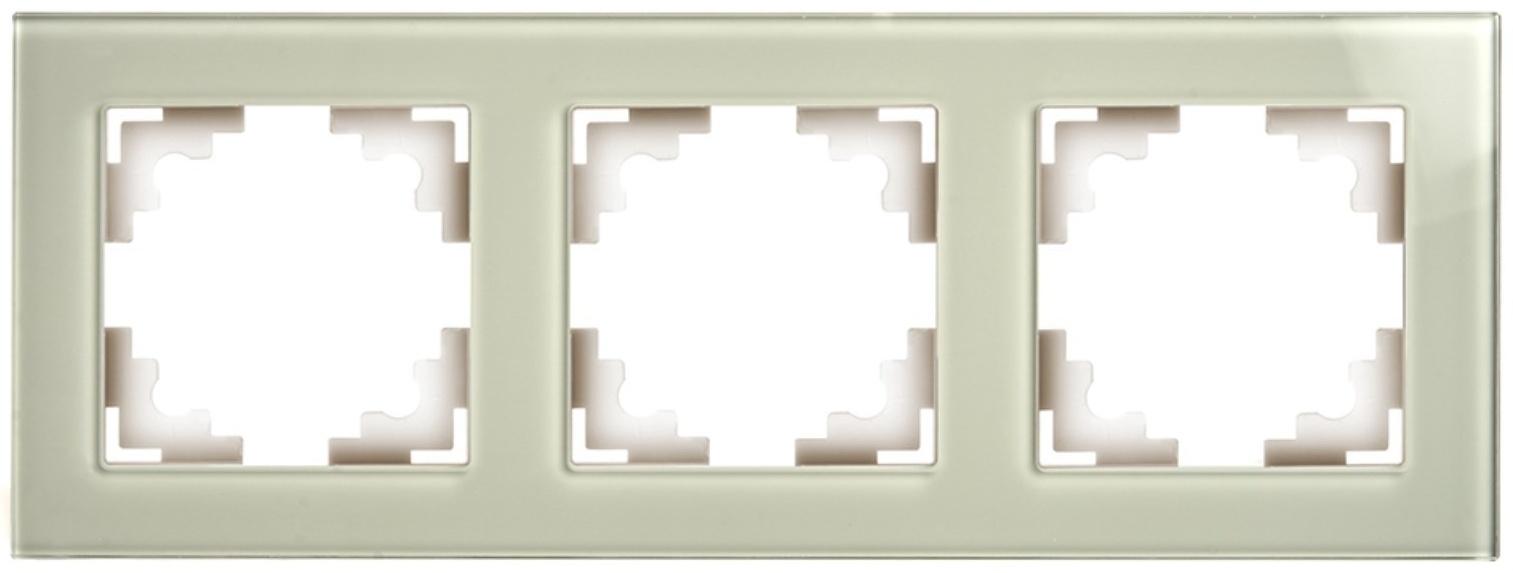 Рамка 3-местная, стекло, STEKKER серия Катрин, GFR00-7003-07, дымчатый