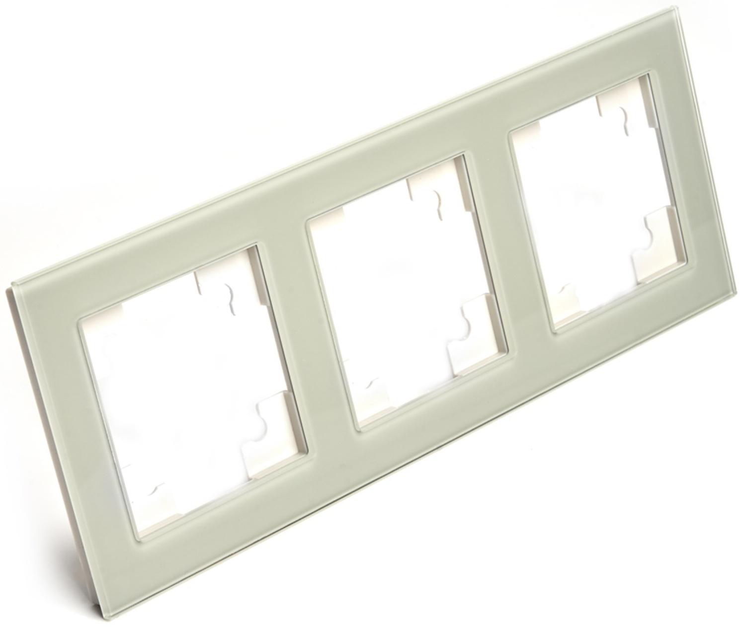 Рамка 3-местная, стекло, STEKKER серия Катрин, GFR00-7003-07, дымчатый