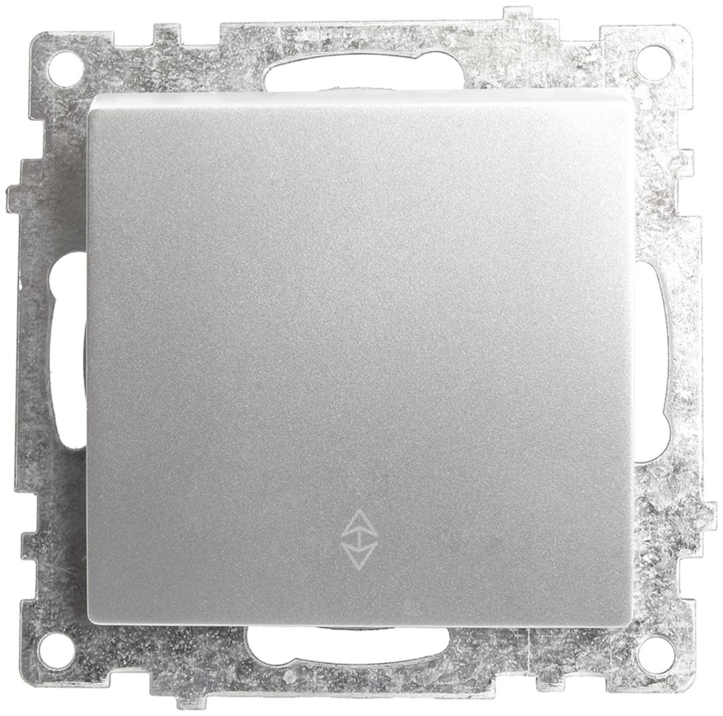 Переключатель 1-клавишный (механизм), 250В, 10А, STEKKER серия Катрин, серебро,GLS10-7105-03 1022442