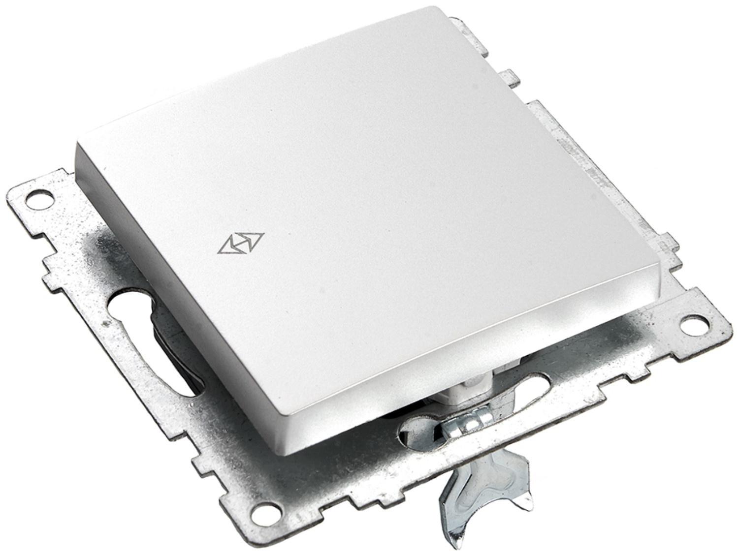 Переключатель 1-клавишный (механизм), 250В, 10А, STEKKER серия Катрин, серебро,GLS10-7105-03 1022442