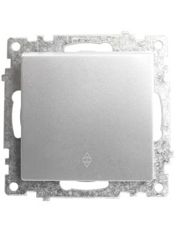 Переключатель 1-клавишный (механизм), 250В, 10А, STEKKER серия Катрин, серебро,GLS10-7105-03 1022442