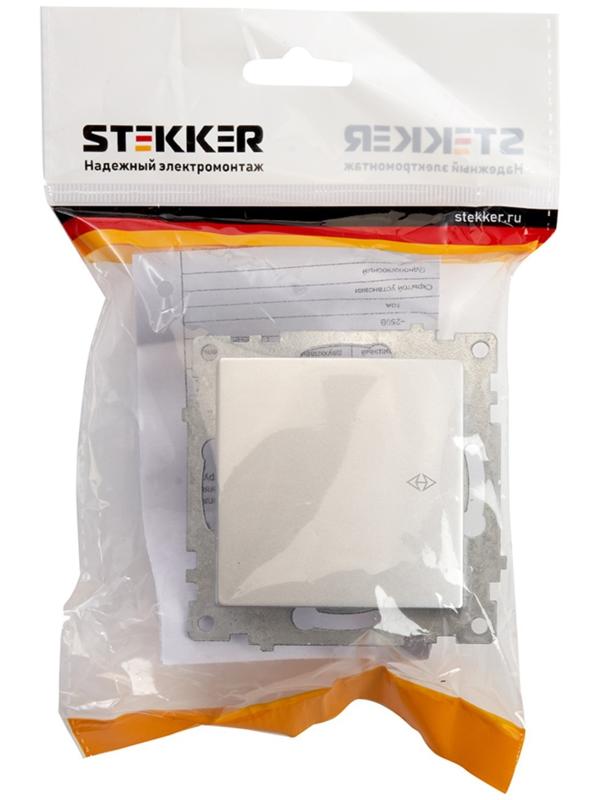 Переключатель 1-клавишный (механизм), 250В, 10А, STEKKER серия Катрин, серебро,GLS10-7105-03 1022442