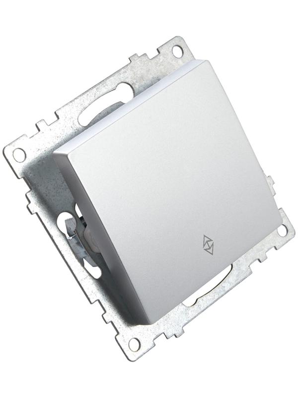 Переключатель 1-клавишный (механизм), 250В, 10А, STEKKER серия Катрин, серебро,GLS10-7105-03 1022442