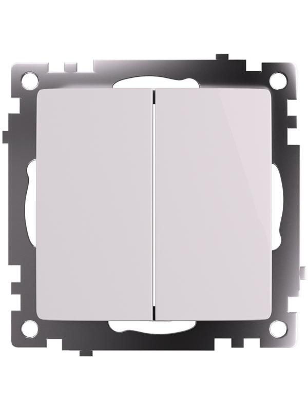 Переключатель 2-клавишный (механизм), 250В, 10А, STEKKER серия Катрин,GLS10-7107-01 , белый