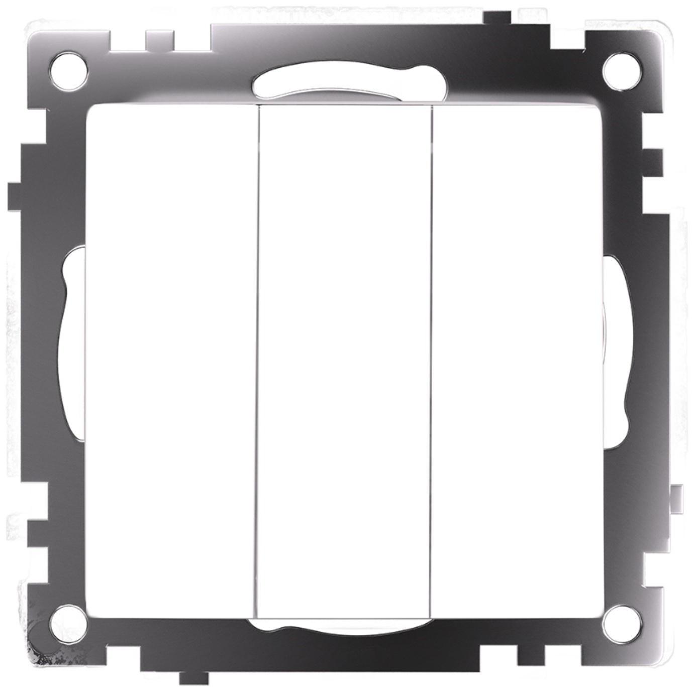 Выключатель 3-клавишный (механизм), 250В, 10А, STEKKER серия Катрин, белый GLS10-7108-01