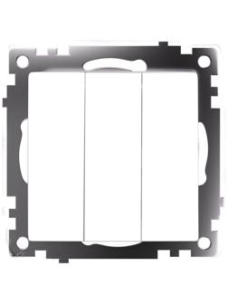 Выключатель 3-клавишный (механизм), 250В, 10А, STEKKER серия Катрин, белый GLS10-7108-01