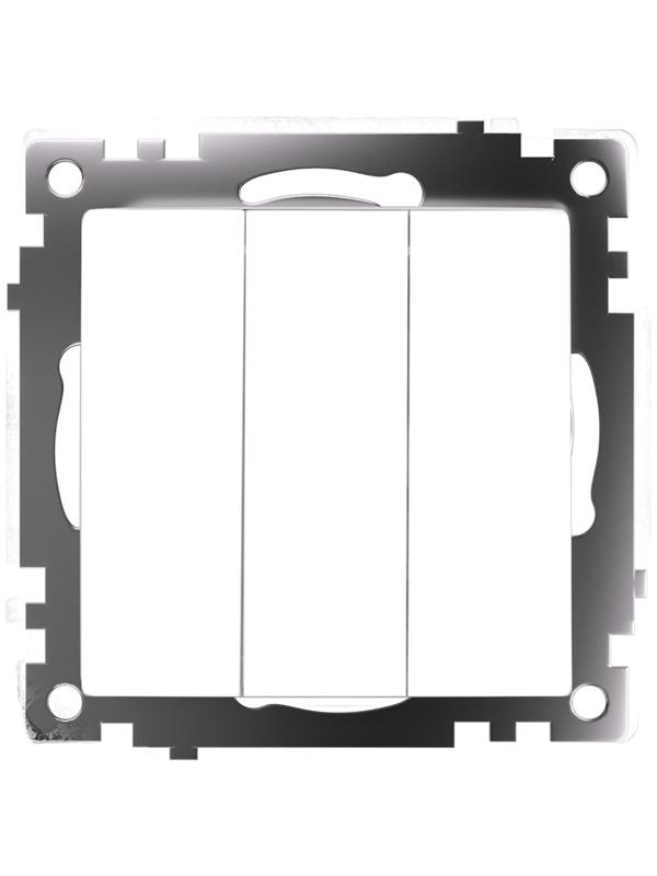 Выключатель 3-клавишный (механизм), 250В, 10А, STEKKER серия Катрин, белый GLS10-7108-01