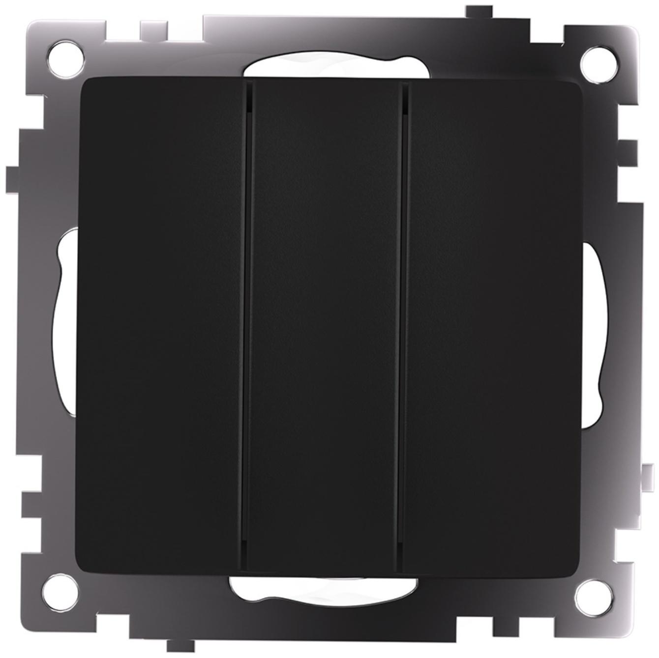 Выключатель 3-клавишный (механизм), 250В, 10А, STEKKER серия Катрин, черный, GLS10-7108-05