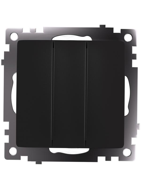 Выключатель 3-клавишный (механизм), 250В, 10А, STEKKER серия Катрин, черный, GLS10-7108-05