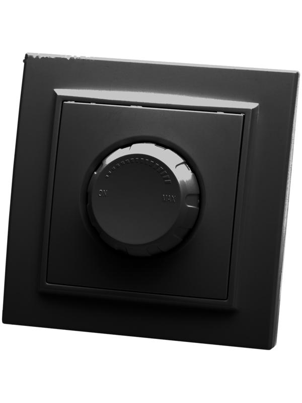 Выключатель диммирующий, 250V, 600W, STEKKER серия Эрна, PSW10-9006-03, черный