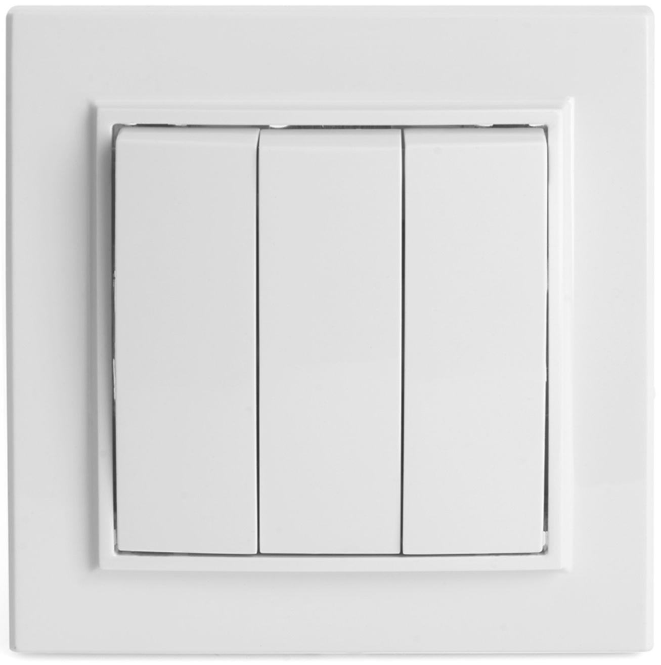 Выключатель электрический 3-клавишный, STEKKER серия Эрна, PSW10-9007-01, белый