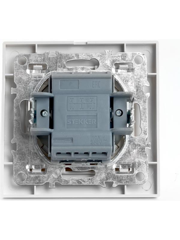 Выключатель электрический 3-клавишный, STEKKER серия Эрна, PSW10-9007-01, белый